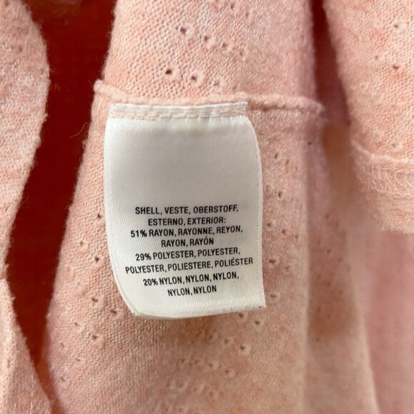 Anthropologie Akemi + Kin Womens Medium Pink Sylvie Pointelle Top - Picture 9 of 13